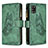 Custodia Portafoglio In Pelle Farfalla Cover con Supporto B03F per Samsung Galaxy A31 Verde