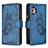 Custodia Portafoglio In Pelle Farfalla Cover con Supporto B03F per Samsung Galaxy A32 5G Blu