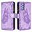 Custodia Portafoglio In Pelle Farfalla Cover con Supporto B03F per Samsung Galaxy A72 4G Lavanda