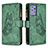 Custodia Portafoglio In Pelle Farfalla Cover con Supporto B03F per Samsung Galaxy A72 4G Verde