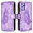 Custodia Portafoglio In Pelle Farfalla Cover con Supporto B03F per Samsung Galaxy A72 5G Lavanda