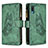 Custodia Portafoglio In Pelle Farfalla Cover con Supporto B03F per Samsung Galaxy M02 Verde