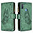 Custodia Portafoglio In Pelle Farfalla Cover con Supporto B03F per Samsung Galaxy M11 Verde