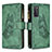 Custodia Portafoglio In Pelle Farfalla Cover con Supporto B03F per Samsung Galaxy S20 FE (2022) 5G Verde