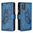 Custodia Portafoglio In Pelle Farfalla Cover con Supporto B03F per Samsung Galaxy S20 Plus 5G Blu