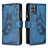 Custodia Portafoglio In Pelle Farfalla Cover con Supporto B03F per Samsung Galaxy S20 Plus Blu