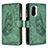 Custodia Portafoglio In Pelle Farfalla Cover con Supporto B03F per Xiaomi Mi 11i 5G Verde