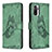 Custodia Portafoglio In Pelle Farfalla Cover con Supporto B03F per Xiaomi Poco M5S Verde
