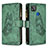 Custodia Portafoglio In Pelle Farfalla Cover con Supporto B03F per Xiaomi Redmi 9 Activ Verde