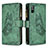 Custodia Portafoglio In Pelle Farfalla Cover con Supporto B03F per Xiaomi Redmi 9AT Verde