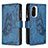 Custodia Portafoglio In Pelle Farfalla Cover con Supporto B03F per Xiaomi Redmi K40 5G Blu