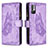 Custodia Portafoglio In Pelle Farfalla Cover con Supporto B03F per Xiaomi Redmi Note 10 5G Lavanda