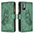 Custodia Portafoglio In Pelle Farfalla Cover con Supporto B03F per Xiaomi Redmi Note 10 5G Verde