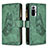 Custodia Portafoglio In Pelle Farfalla Cover con Supporto B03F per Xiaomi Redmi Note 10 Pro 4G Verde
