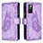 Custodia Portafoglio In Pelle Farfalla Cover con Supporto B03F per Xiaomi Redmi Note 11 4G (2021) Lavanda