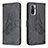 Custodia Portafoglio In Pelle Farfalla Cover con Supporto B03F per Xiaomi Redmi Note 11 SE India 4G Nero