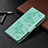 Custodia Portafoglio In Pelle Farfalla Cover con Supporto B13F per Samsung Galaxy S23 Plus 5G Verde