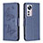 Custodia Portafoglio In Pelle Farfalla Cover con Supporto B13F per Xiaomi Mi 12 5G Blu