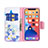 Custodia Portafoglio In Pelle Farfalla Cover con Supporto L01 per Apple iPhone 14 Plus Blu