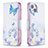 Custodia Portafoglio In Pelle Farfalla Cover con Supporto L01 per Apple iPhone 15 Blu