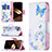 Custodia Portafoglio In Pelle Farfalla Cover con Supporto L01 per Apple iPhone 15 Blu