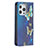 Custodia Portafoglio In Pelle Farfalla Cover con Supporto L01 per Apple iPhone 16 Pro Max Blu