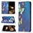 Custodia Portafoglio In Pelle Farfalla Cover con Supporto L01 per Apple iPhone 16 Pro Max Blu