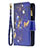 Custodia Portafoglio In Pelle Farfalla Cover con Supporto L03 per Apple iPhone 13 Mini Blu