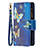 Custodia Portafoglio In Pelle Farfalla Cover con Supporto L04 per Apple iPhone 13 Blu