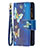 Custodia Portafoglio In Pelle Farfalla Cover con Supporto L04 per Apple iPhone 15 Blu