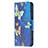 Custodia Portafoglio In Pelle Farfalla Cover con Supporto L07 per Apple iPhone 13 Blu