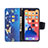 Custodia Portafoglio In Pelle Farfalla Cover con Supporto L07 per Apple iPhone 13 Blu