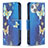 Custodia Portafoglio In Pelle Farfalla Cover con Supporto L07 per Apple iPhone 13 Mini Blu