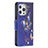 Custodia Portafoglio In Pelle Farfalla Cover con Supporto L07 per Apple iPhone 13 Pro Blu Notte