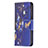 Custodia Portafoglio In Pelle Farfalla Cover con Supporto L07 per Apple iPhone 13 Pro Blu Notte