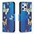 Custodia Portafoglio In Pelle Farfalla Cover con Supporto L07 per Apple iPhone 13 Pro Max Blu