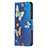 Custodia Portafoglio In Pelle Farfalla Cover con Supporto L07 per Apple iPhone 13 Pro Max Blu