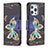 Custodia Portafoglio In Pelle Farfalla Cover con Supporto L07 per Apple iPhone 13 Pro Multicolore