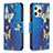 Custodia Portafoglio In Pelle Farfalla Cover con Supporto L07 per Apple iPhone 14 Pro Blu