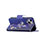 Custodia Portafoglio In Pelle Farfalla Cover con Supporto L07 per Apple iPhone 15 Plus Blu Notte