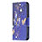 Custodia Portafoglio In Pelle Farfalla Cover con Supporto L07 per Apple iPhone 15 Plus Blu Notte