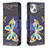 Custodia Portafoglio In Pelle Farfalla Cover con Supporto L07 per Apple iPhone 15 Plus Multicolore