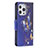 Custodia Portafoglio In Pelle Farfalla Cover con Supporto L07 per Apple iPhone 15 Pro Max Blu Notte