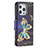 Custodia Portafoglio In Pelle Farfalla Cover con Supporto L07 per Apple iPhone 15 Pro Multicolore