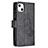 Custodia Portafoglio In Pelle Farfalla Cover con Supporto L08 per Apple iPhone 13 Nero