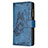 Custodia Portafoglio In Pelle Farfalla Cover con Supporto L08 per Apple iPhone 13 Pro Blu