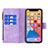 Custodia Portafoglio In Pelle Farfalla Cover con Supporto L08 per Apple iPhone 13 Pro Max Viola