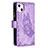 Custodia Portafoglio In Pelle Farfalla Cover con Supporto L08 per Apple iPhone 13 Viola