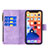 Custodia Portafoglio In Pelle Farfalla Cover con Supporto L08 per Apple iPhone 13 Viola