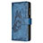 Custodia Portafoglio In Pelle Farfalla Cover con Supporto L08 per Apple iPhone 14 Pro Blu